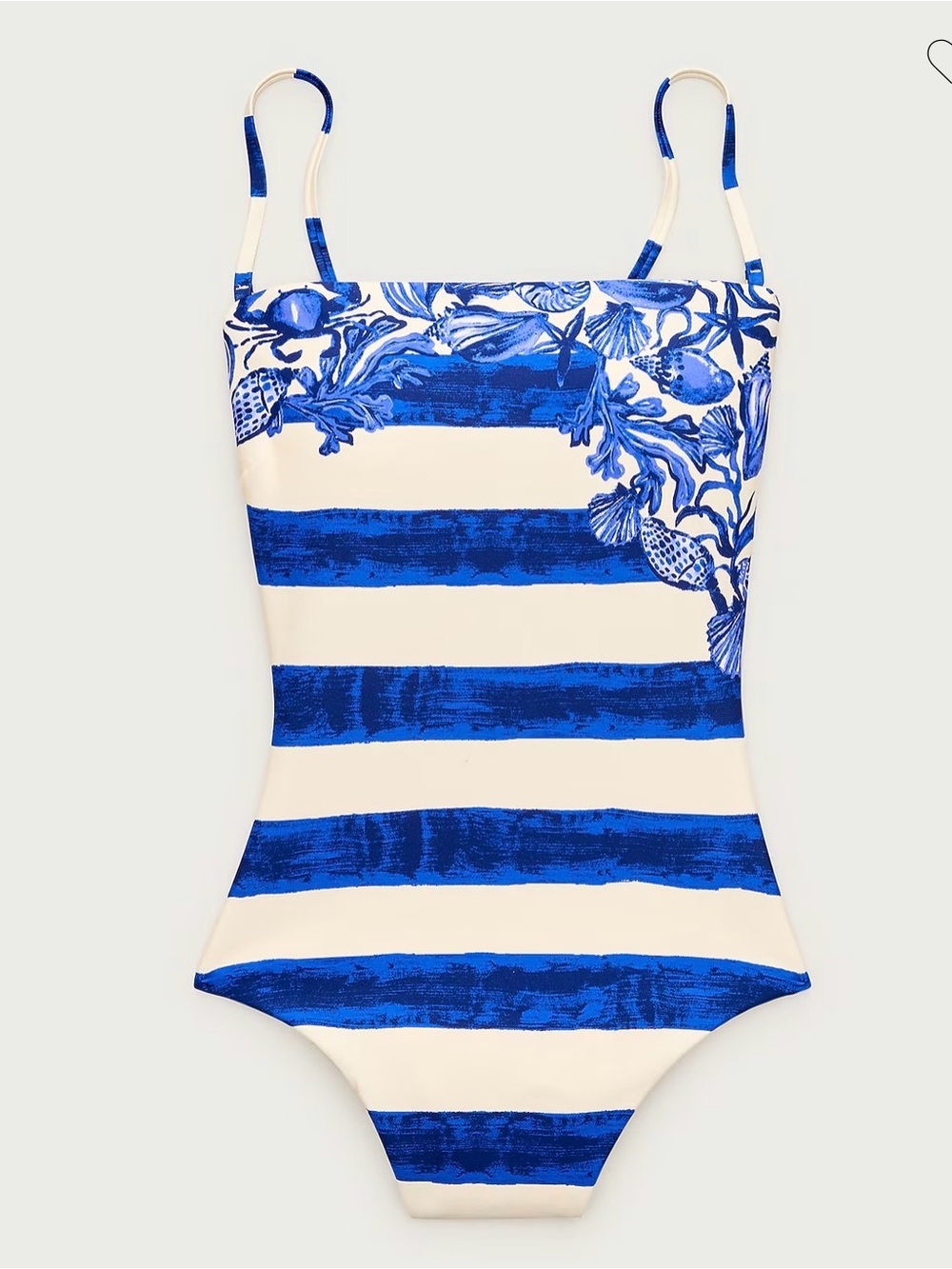 J. Crew Gemma bandeau one-piece swimsuit in lobster & seashell Classic Sculpt NW